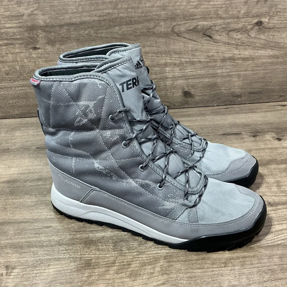 Adidas Terrex Winter Boots Lace Up Choleah Padded CP Gray S80749 Women's Size 9